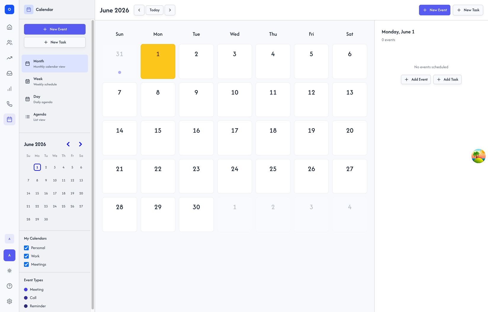 Targeta calendar and task workflow