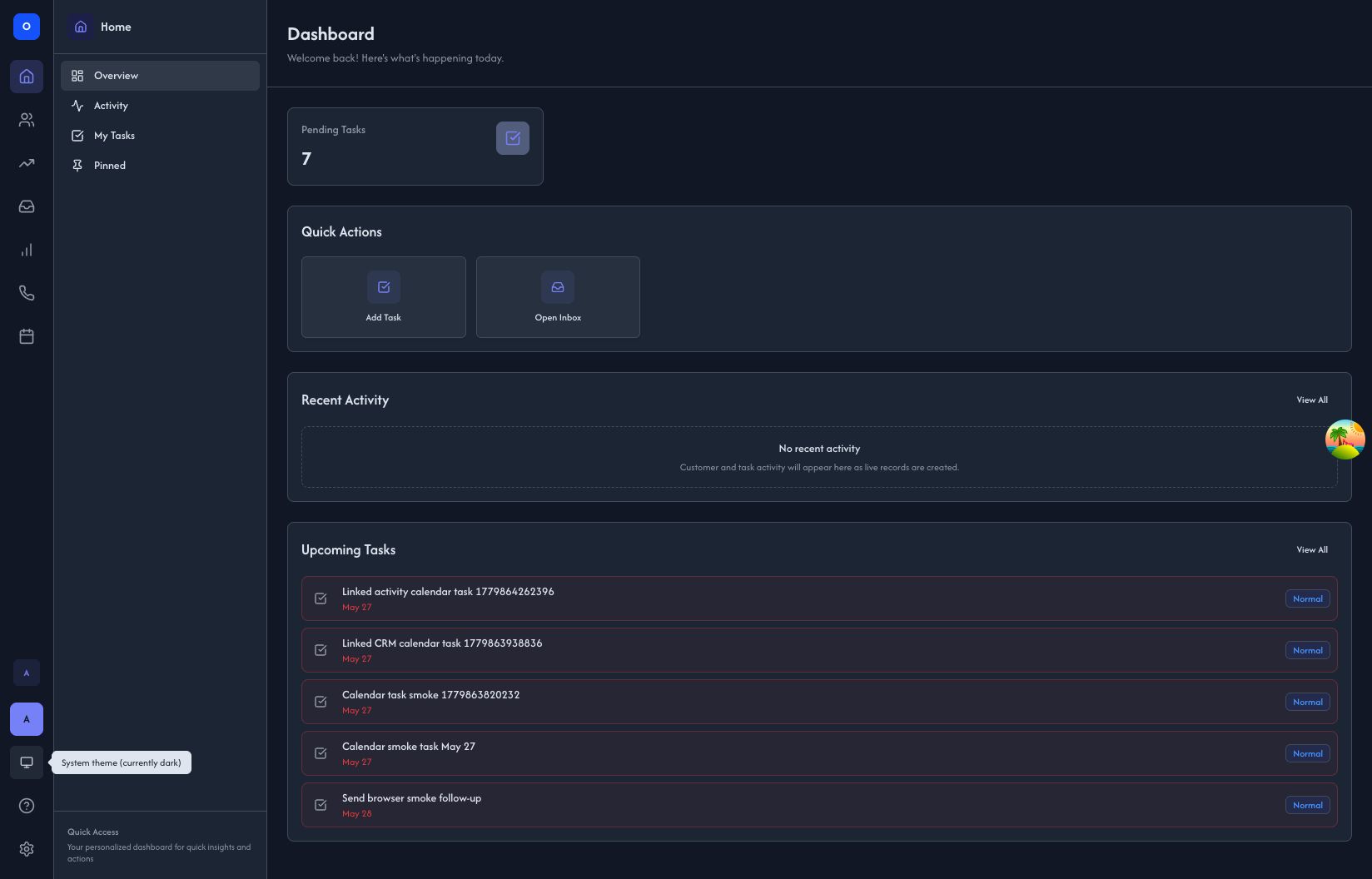 Targeta dashboard overview
