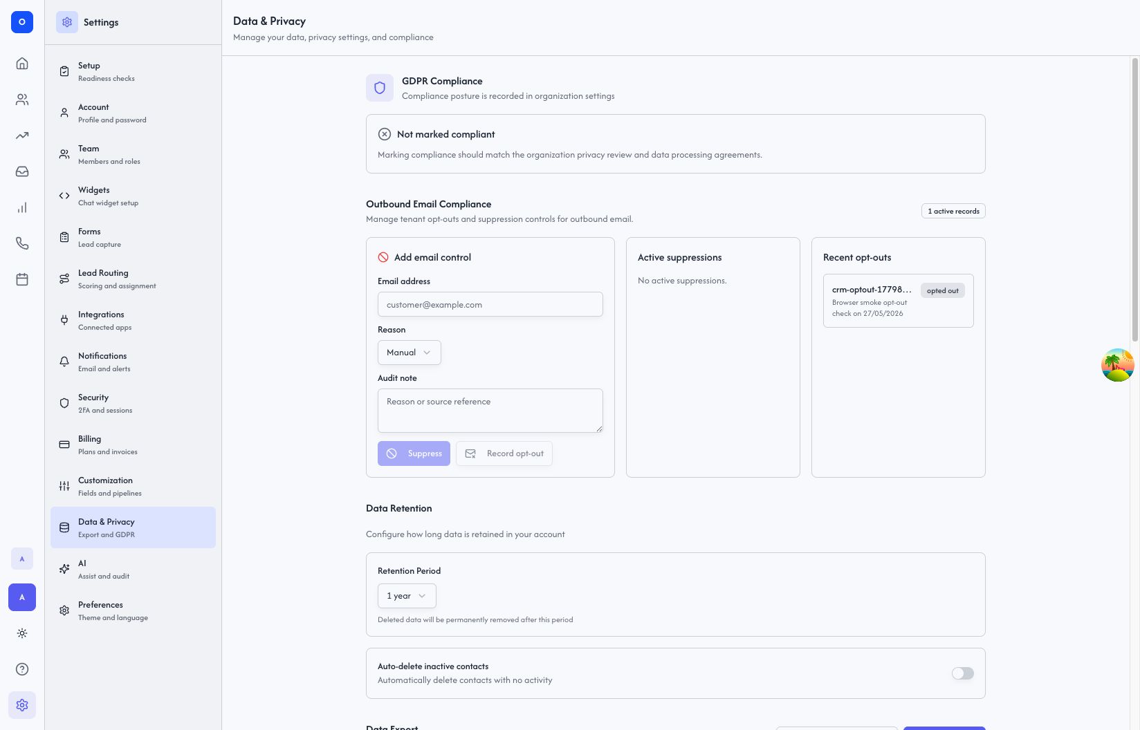 Targeta settings and team controls